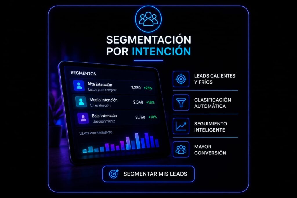 Segmentación de leads por intención, clasificación automática y leads calificados