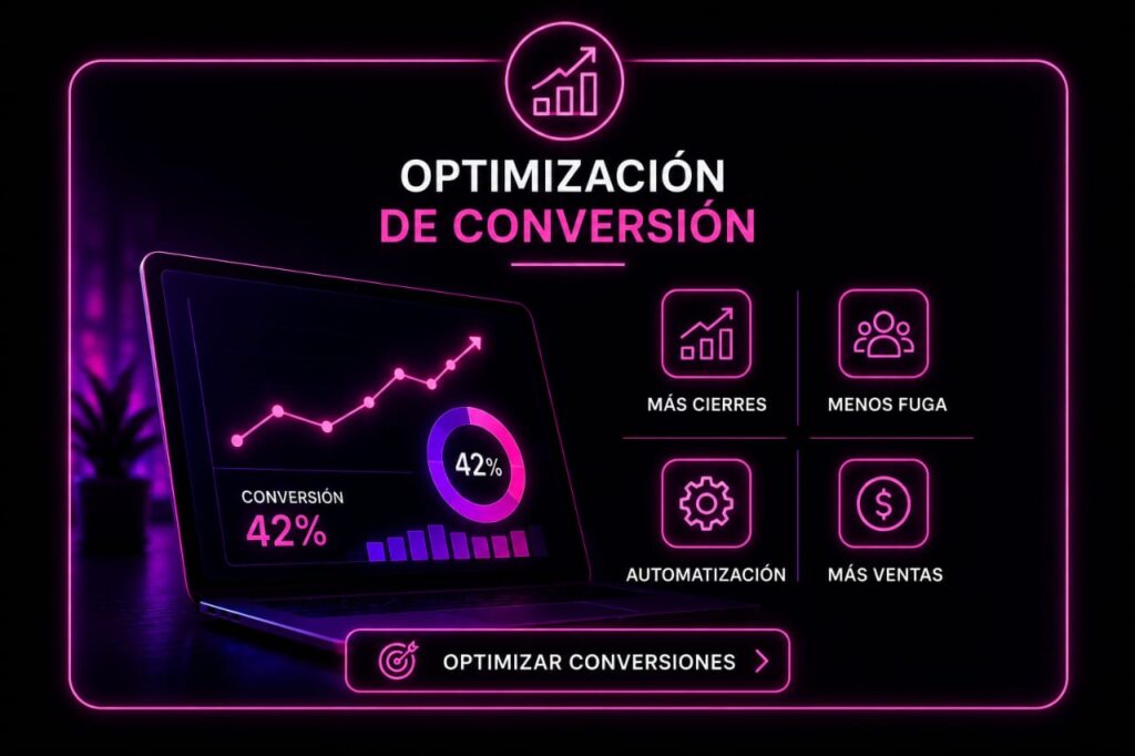 Optimización de conversión, mayor tasa de cierre y menos fuga de clientes